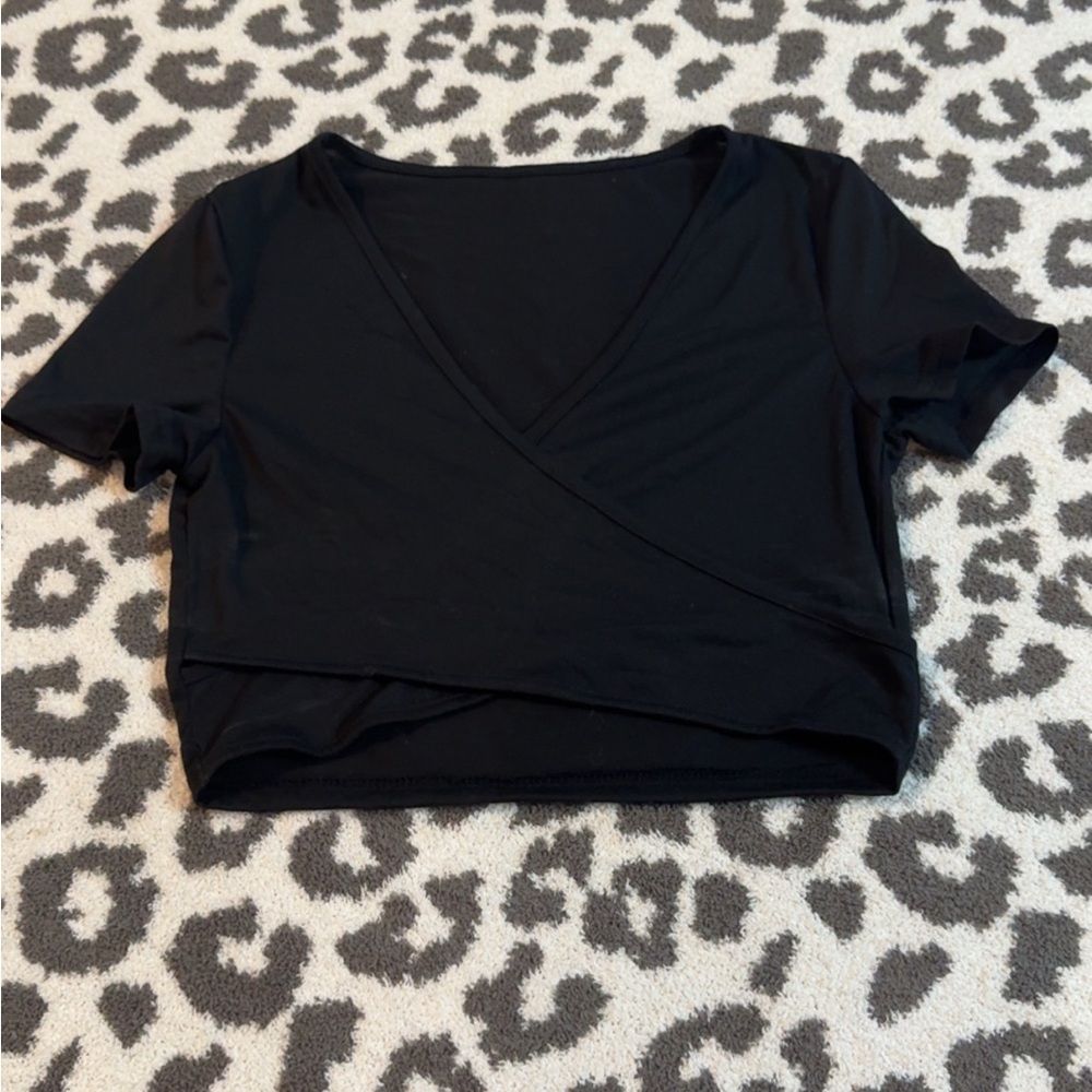 Black Wrap Crop Top